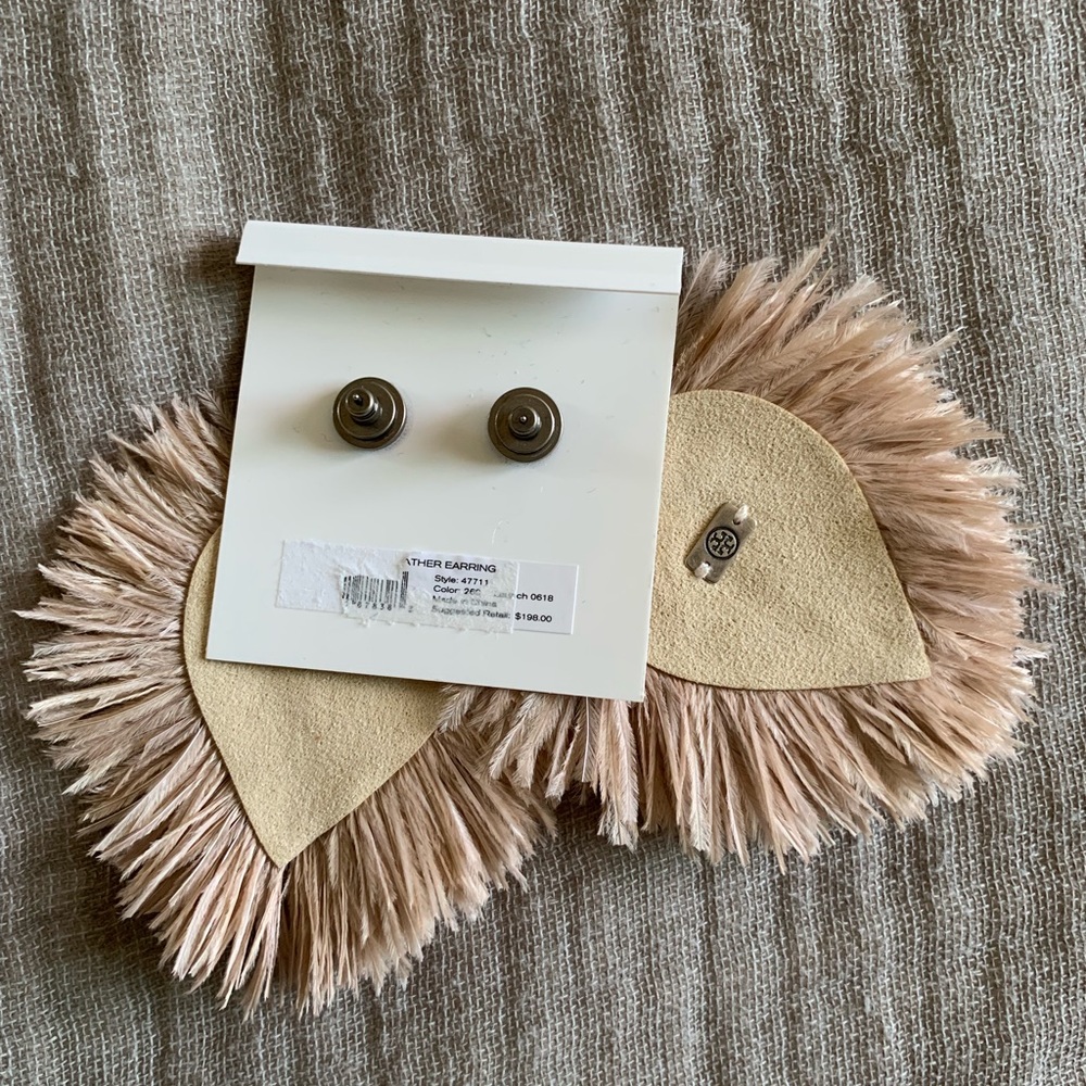 Tory Burch Embellished Feather Earrings - Picture 7 of 7